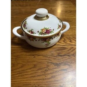 Charming Floral Porcelain Tureen with Gold Accents